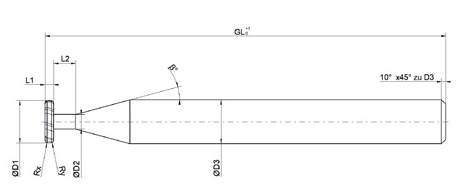 Technische Zeichnung: T-Slot Eckenradius