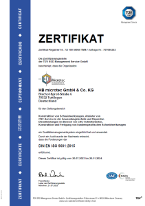ISO Zertifizierung HB microtec